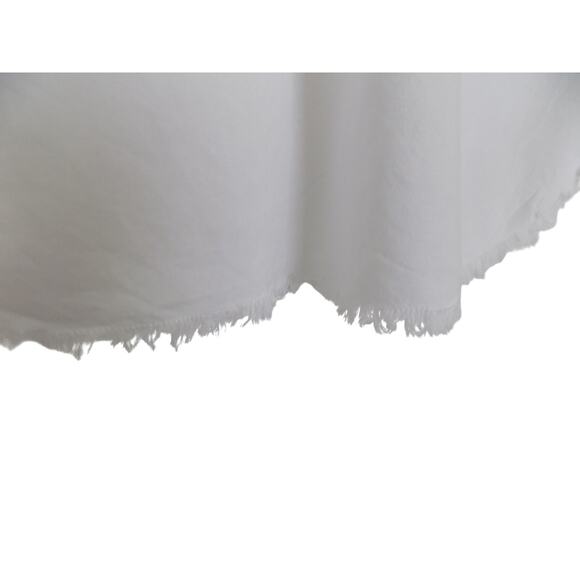 Cloth & Stone white button front shirt raw hem long sleeve size Medium - Picture 7 of 10